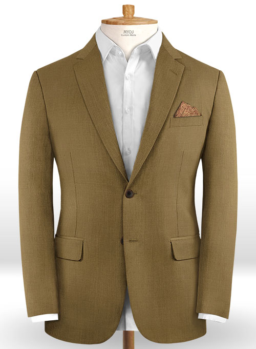 Stretch Dark Khaki Wool Jacket