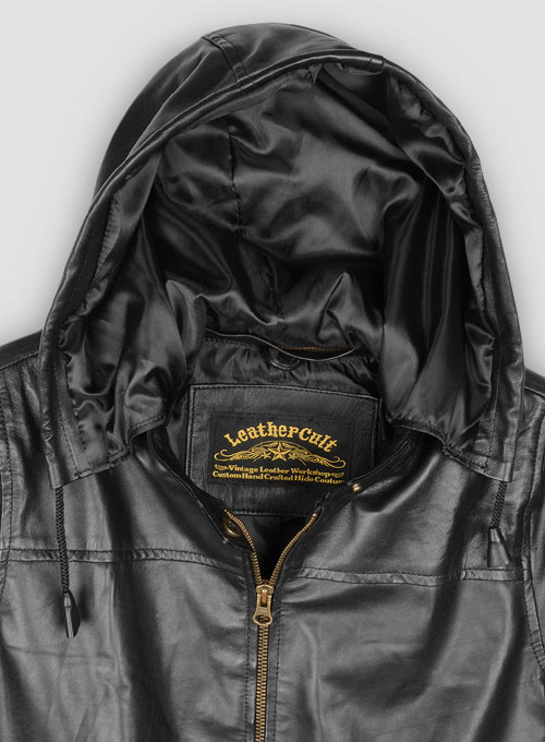 Symphony Detachable Hood Leather Jacket