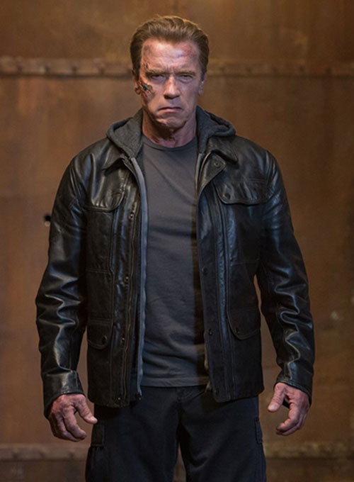 Terminator Genisys Arnold Schwarzenegger Leather Jacket