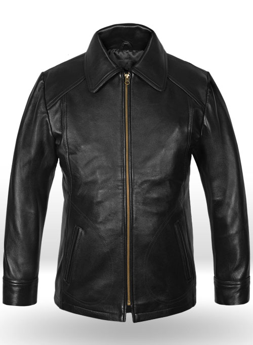 Thick Black Joseph Levitt Inception Leather Jacket