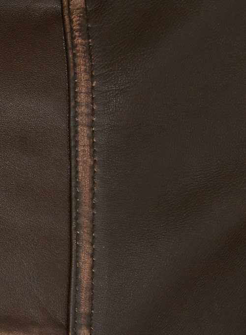 Tribal Rubbed Brown Leather Jacket