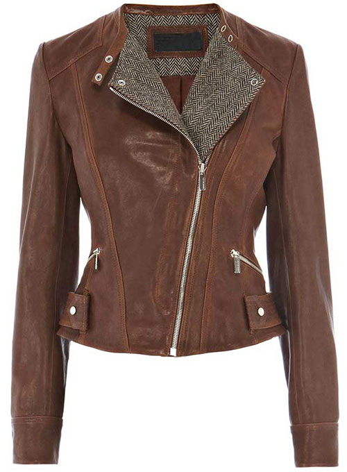 Tweed Leather Combo Jacket # 264