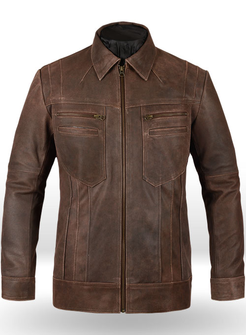 Vintage Brown Grain Leather Jacket # 104