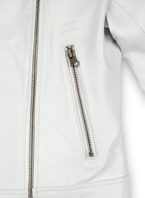 White Leather Jacket # 237