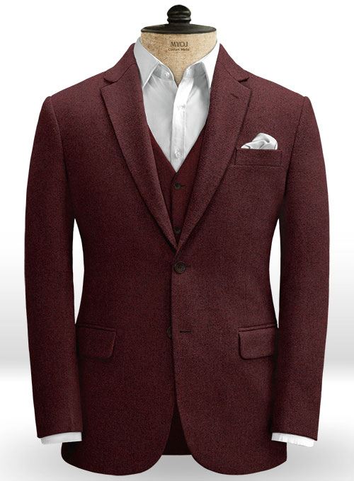 Wine Heavy Tweed Jacket