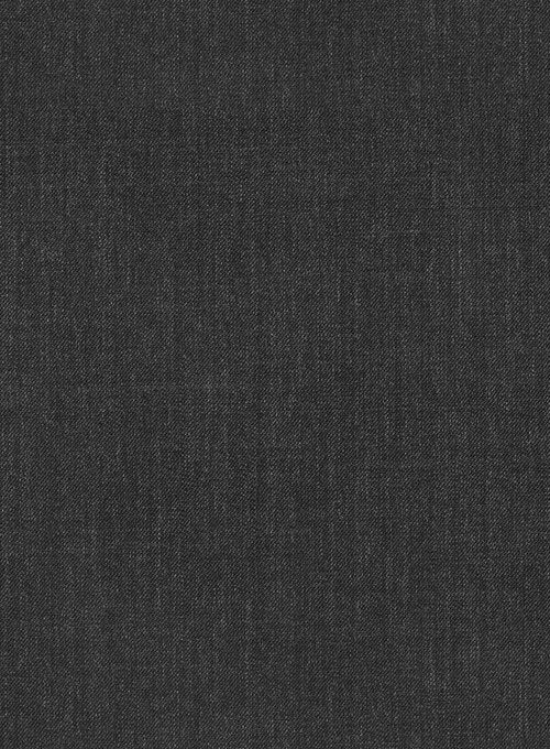 Worsted Super Dark Gray Wool Ivory Bar Jacket - Click Image to Close