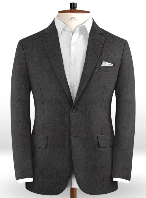 Worsted Super Dark Gray Wool Jacket