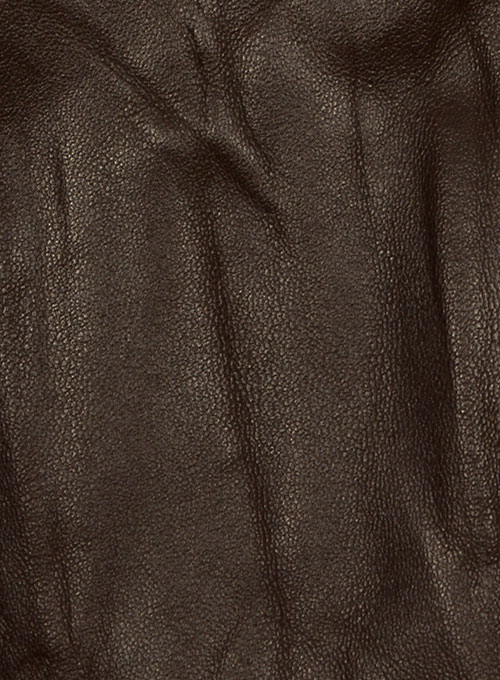 Wrinkled Brown Leather Fighter T-Shirt Jacket