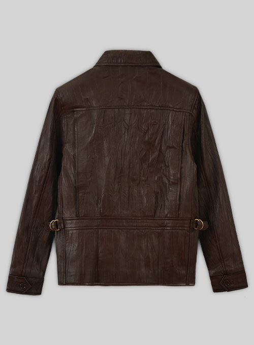 Wrinkled Brown Bruce Willis Surrogates Leather Jacket