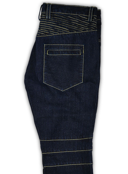 Dark Blue Biker Jeans #111 - Click Image to Close