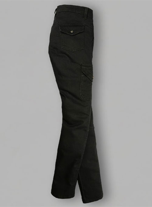 Black Body Hugger Stretch Cargo Jeans - Look #227