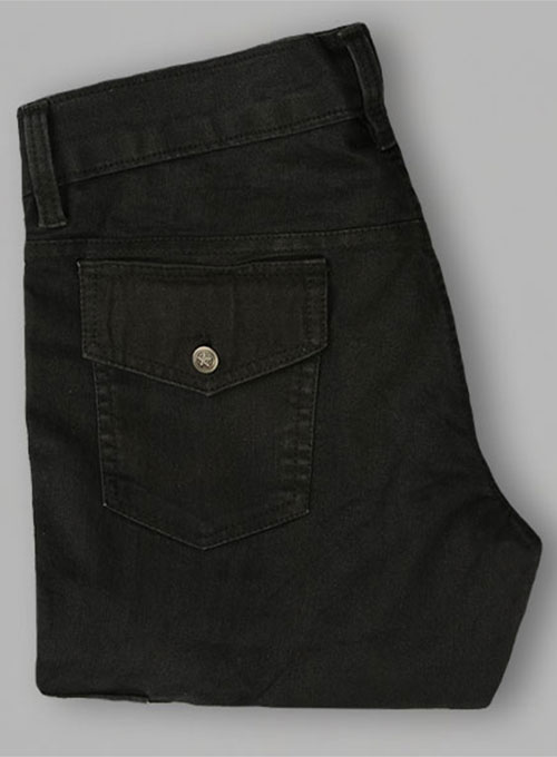 Black Body Hugger Stretch Cargo Jeans - Look #227 - Click Image to Close