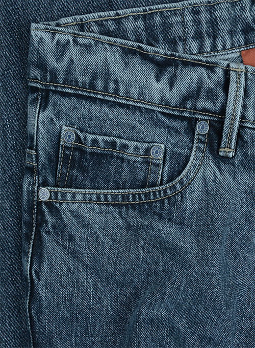 Classic Indigo Rinse Jeans - Blast Wash - Click Image to Close