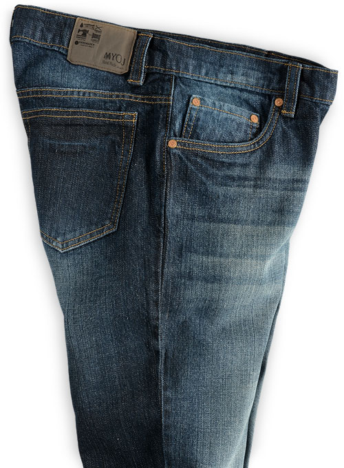 Falcon Blue Hard Wash Whisker Jeans - Click Image to Close