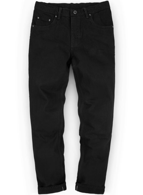 Heavy Jet Black Overdyed Jeans - 14.5 oz Denim