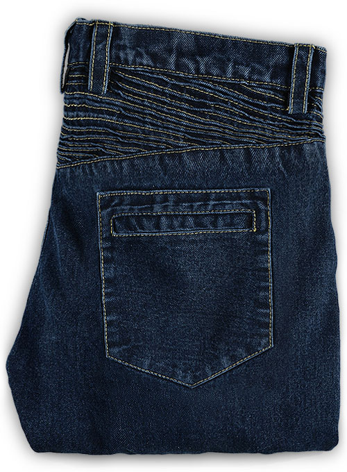 Indigo Blue Biker Jeans #111 - Click Image to Close