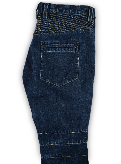 Indigo Blue Biker Jeans #111 - Click Image to Close