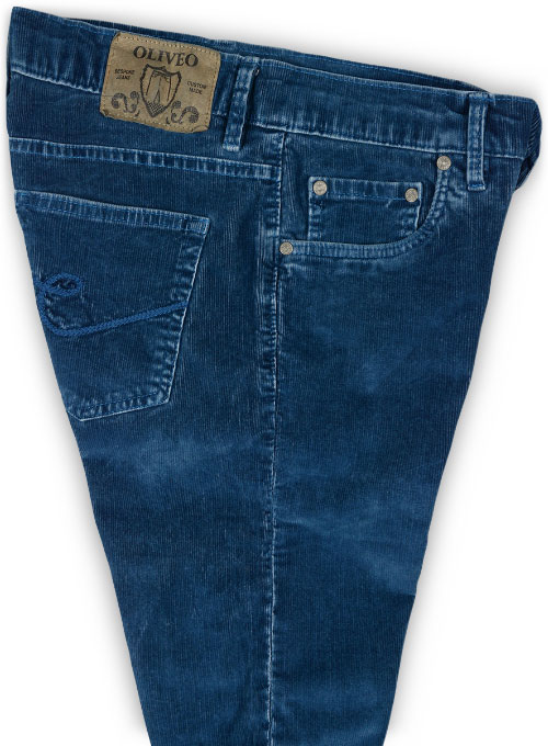 Indigo Corduroy Denim-X Stretch Jeans - Look #428 - Click Image to Close