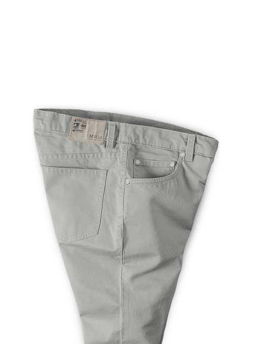 Kids Light Gray Feather Cotton Canvas Stretch Jeans - Click Image to Close