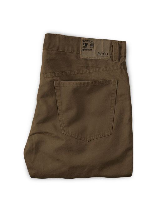 Kids Stretch Summer Weight Brown Chino Jeans - Click Image to Close