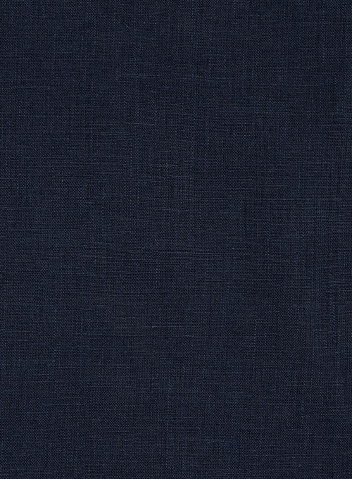 Pure Navy Linen Shirt - Full Sleeves