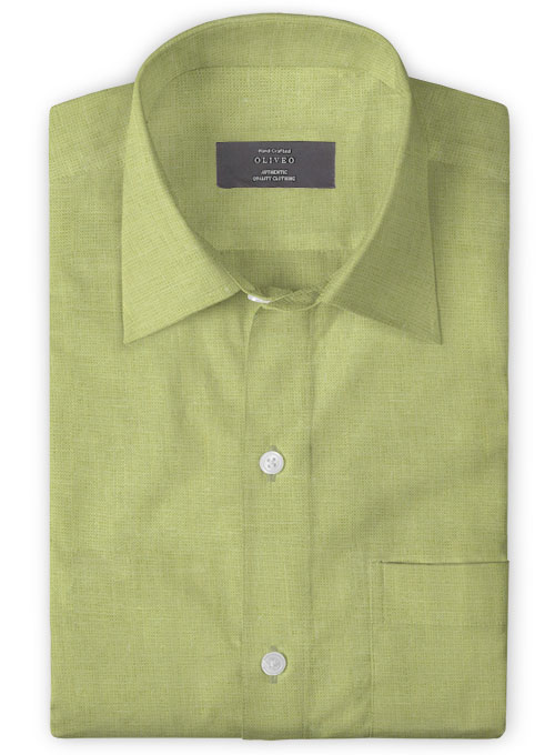 Pure Ocean Green Linen Shirt - Full Sleeves