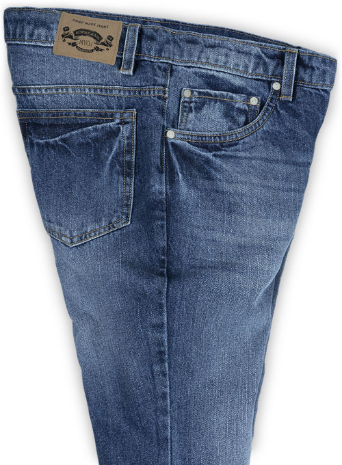 Ranch Blue Stone Wash Whisker Jeans - Click Image to Close