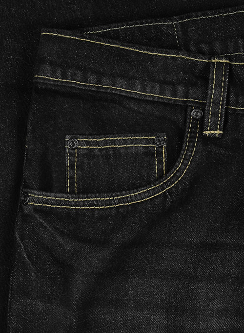 Rooster Black Hard Wash Whisker Jeans