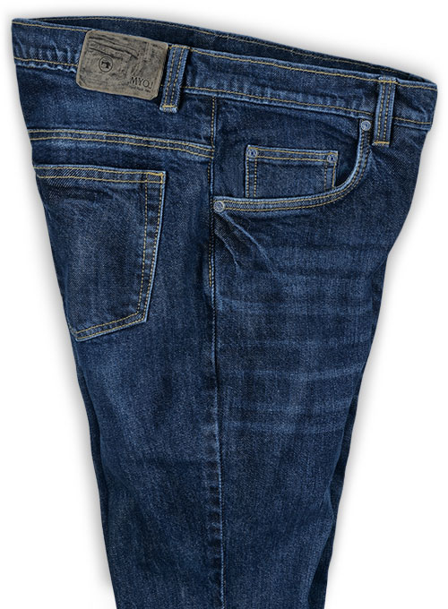 Slight Stretch Indigo Wash Whisker Jeans - Click Image to Close