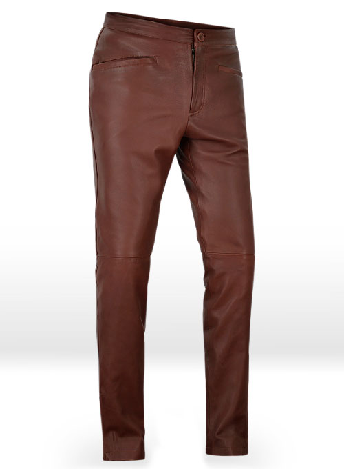 Soft Fermented Burgundy Zoey Leather Pants