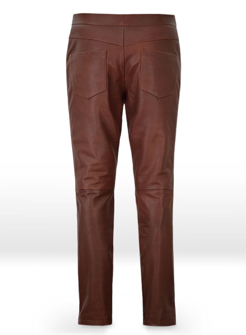 Soft Fermented Burgundy Zoey Leather Pants