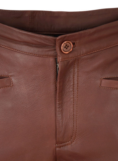 Soft Fermented Burgundy Zoey Leather Pants