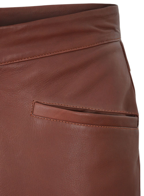 Soft Fermented Burgundy Zoey Leather Pants - Click Image to Close
