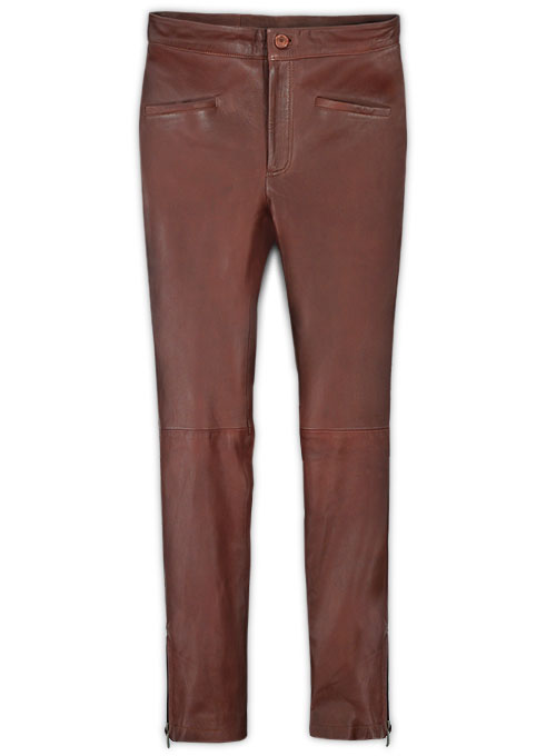 Soft Fermented Burgundy Zoey Leather Pants