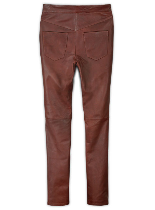 Soft Fermented Burgundy Zoey Leather Pants