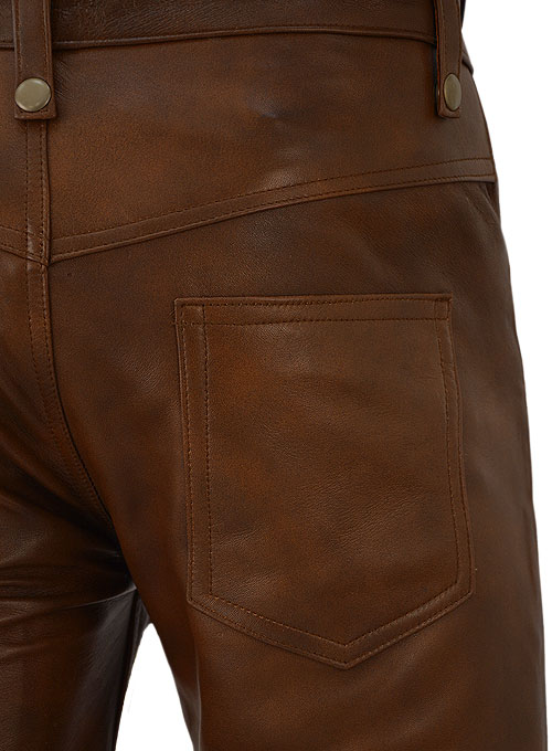 Spanish Brown Gigi Hadid Leather Pants