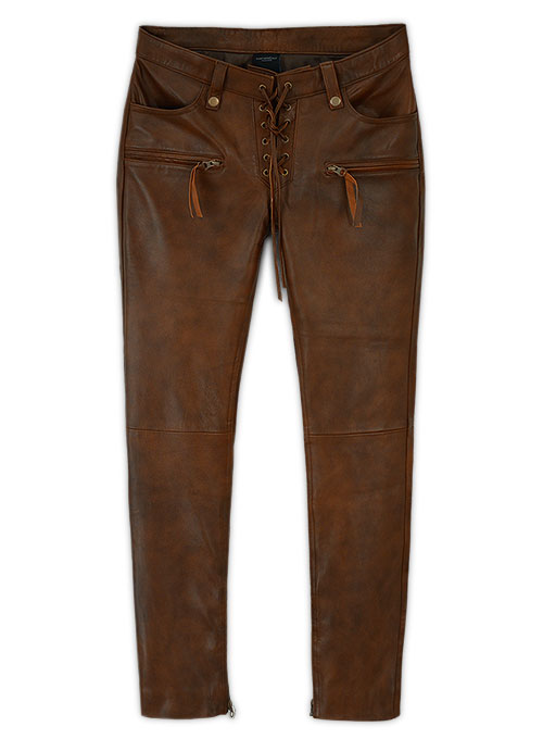 Spanish Brown Gigi Hadid Leather Pants