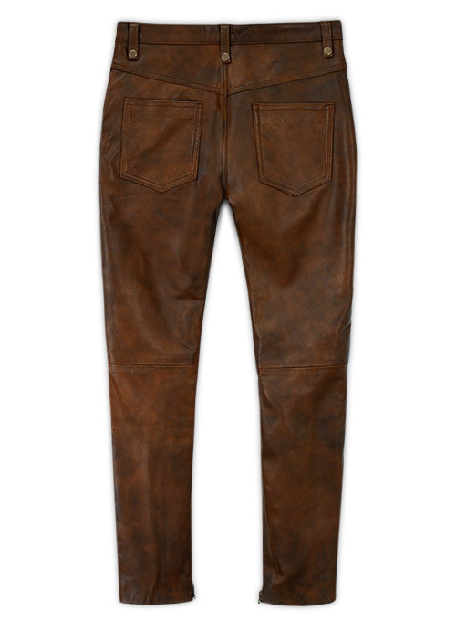 Spanish Brown Gigi Hadid Leather Pants - Click Image to Close