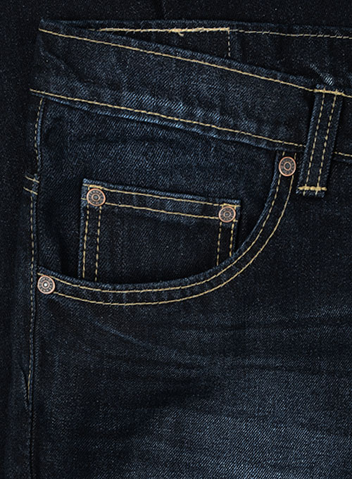 The Blue Hard Wash Whisker Jeans - Click Image to Close