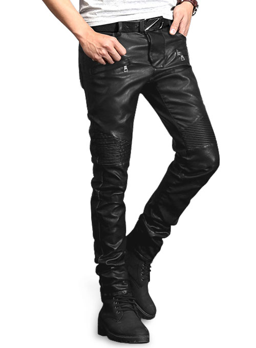 Yonex Black Stretch Vegan Leather Jeans