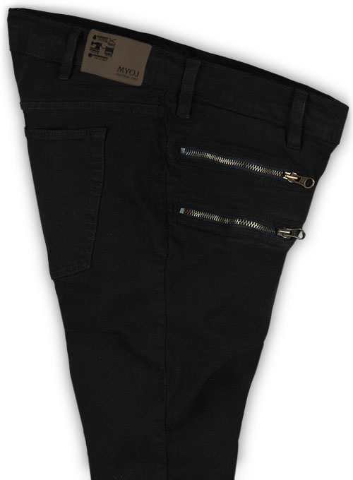 Twiggy Double Zipper Black Jeans - Click Image to Close