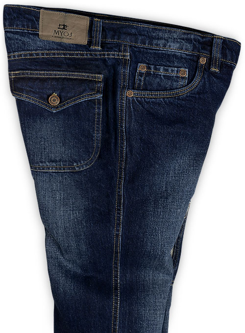 Zipper Cargo Jeans - Click Image to Close