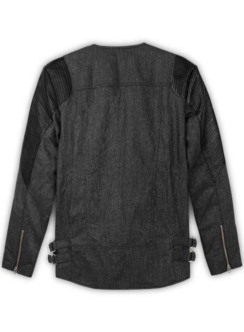 Tweed Leather Combo Jacket # 667
