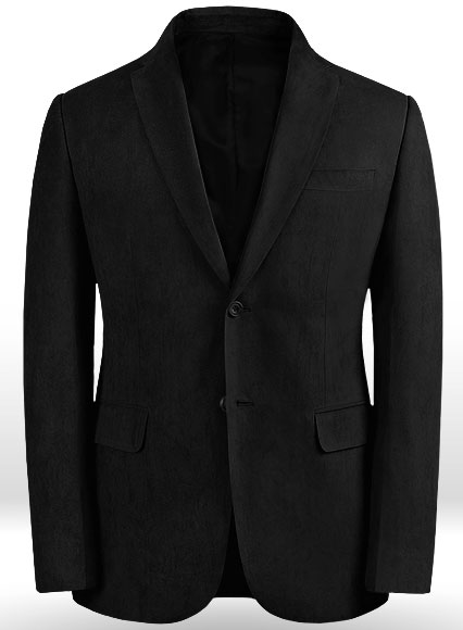 Black Suede Vegan Leather Blazer