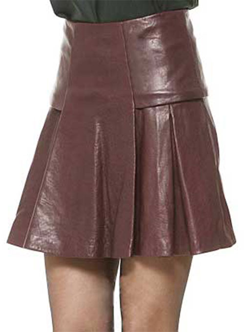 Box Pleat Leather Skirt - # 159 - Click Image to Close