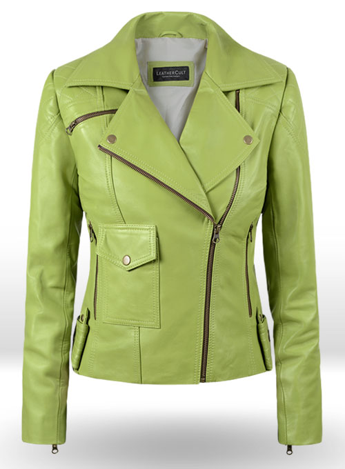 Bright Green Leather Jacket # 263