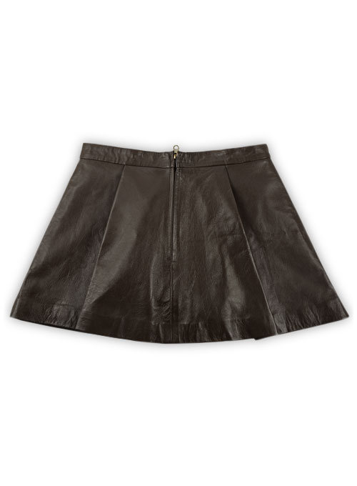 Brown Flounced Leather Skirt - # 141 - Click Image to Close