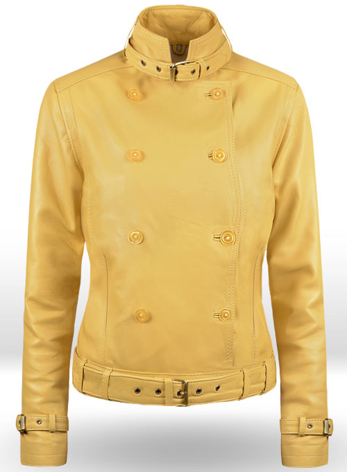 Yellow Captain America Scarlett Johansson Leather Jacket