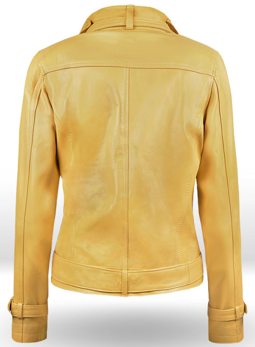 Yellow Captain America Scarlett Johansson Leather Jacket - Click Image to Close