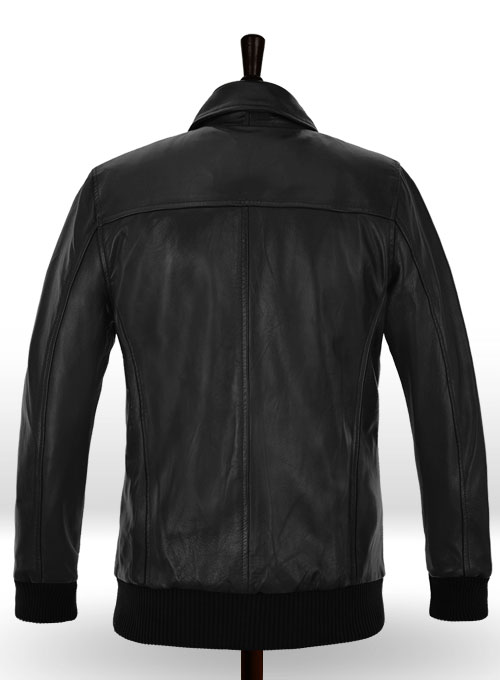 Classic Bomber Leather Jacket - Click Image to Close